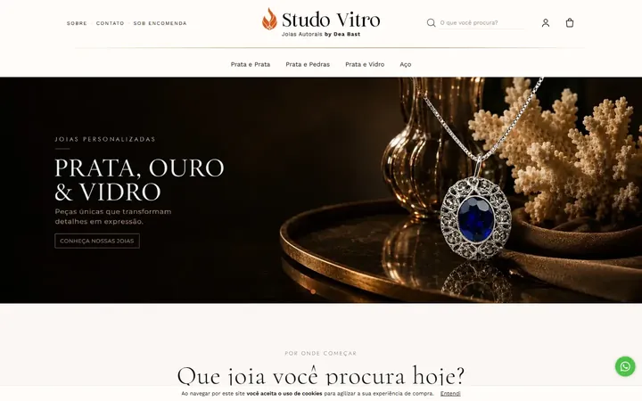 Página inicial do site de Studo Vitro